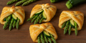 Fagottini con asparagi e zucchine, la ricetta primaverile